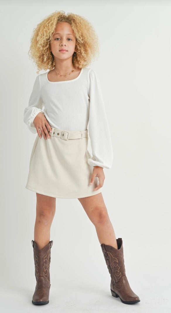 TWEEN TUSCANY FAUX SUEDE SKORT