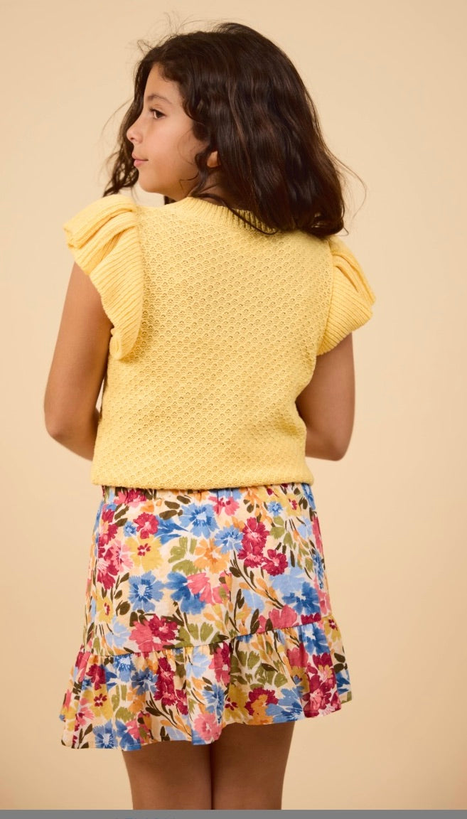 TWEEN NATURE'S PALETTE MINI SKIRT W RUFFLE HEM