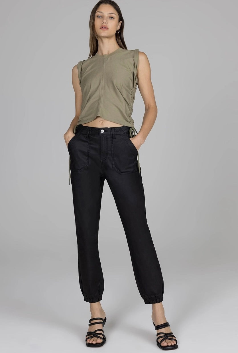 Juniors/Ladies Ceros Faux Leather Jogger, Super Highrise