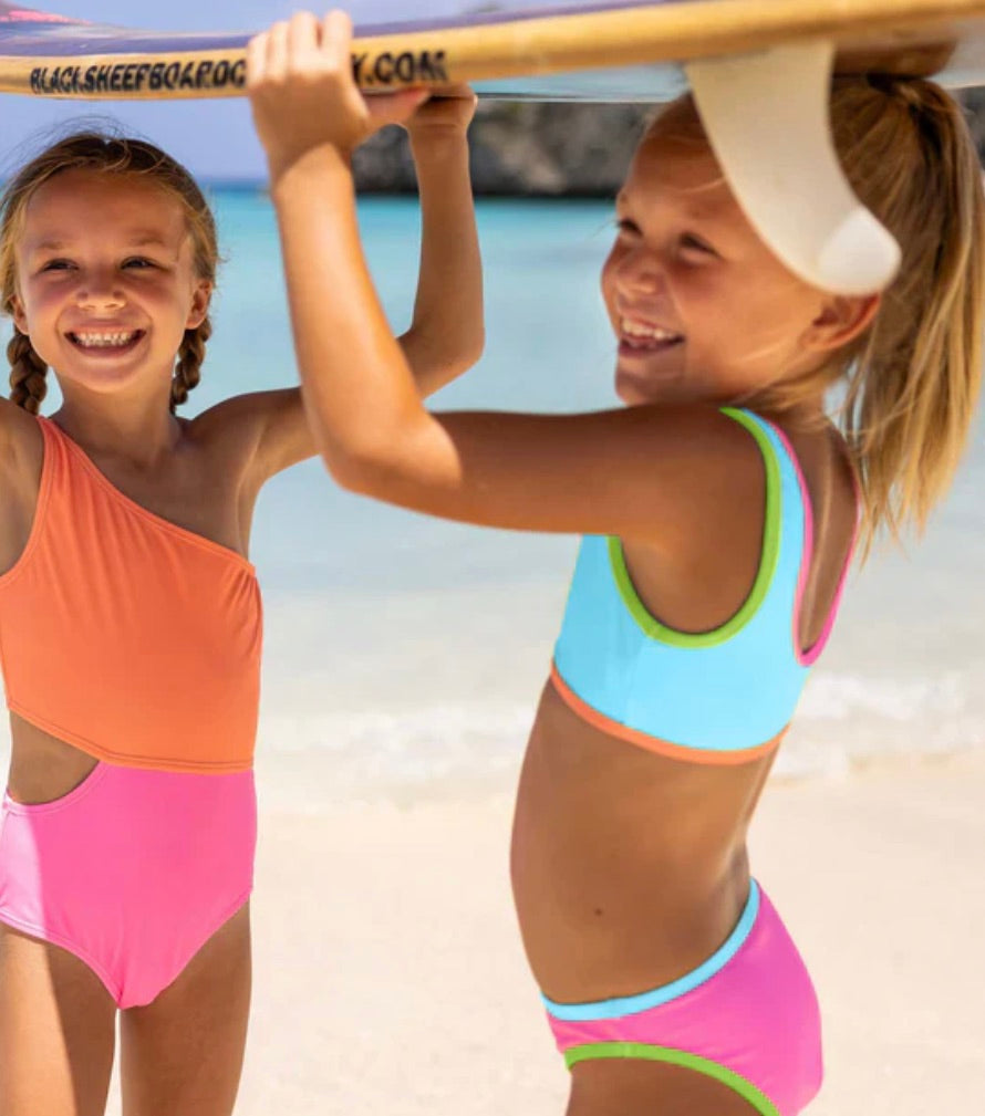 Snapper Rock Candy Colorblock Crop Bikini