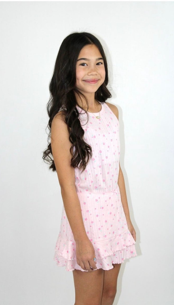 All over ditsy roses print tank top