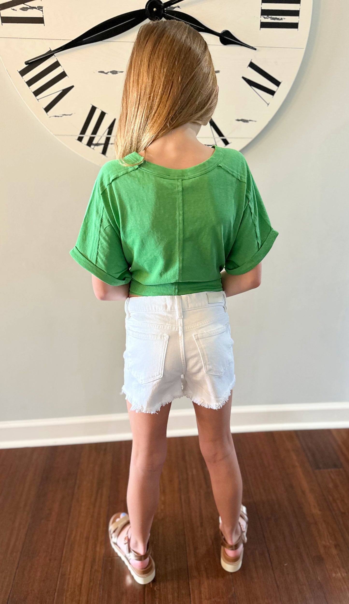 DL 1961 Lucy Short White Frayed