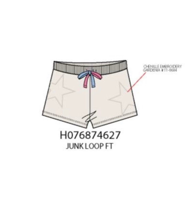 Star chenille embroidery short