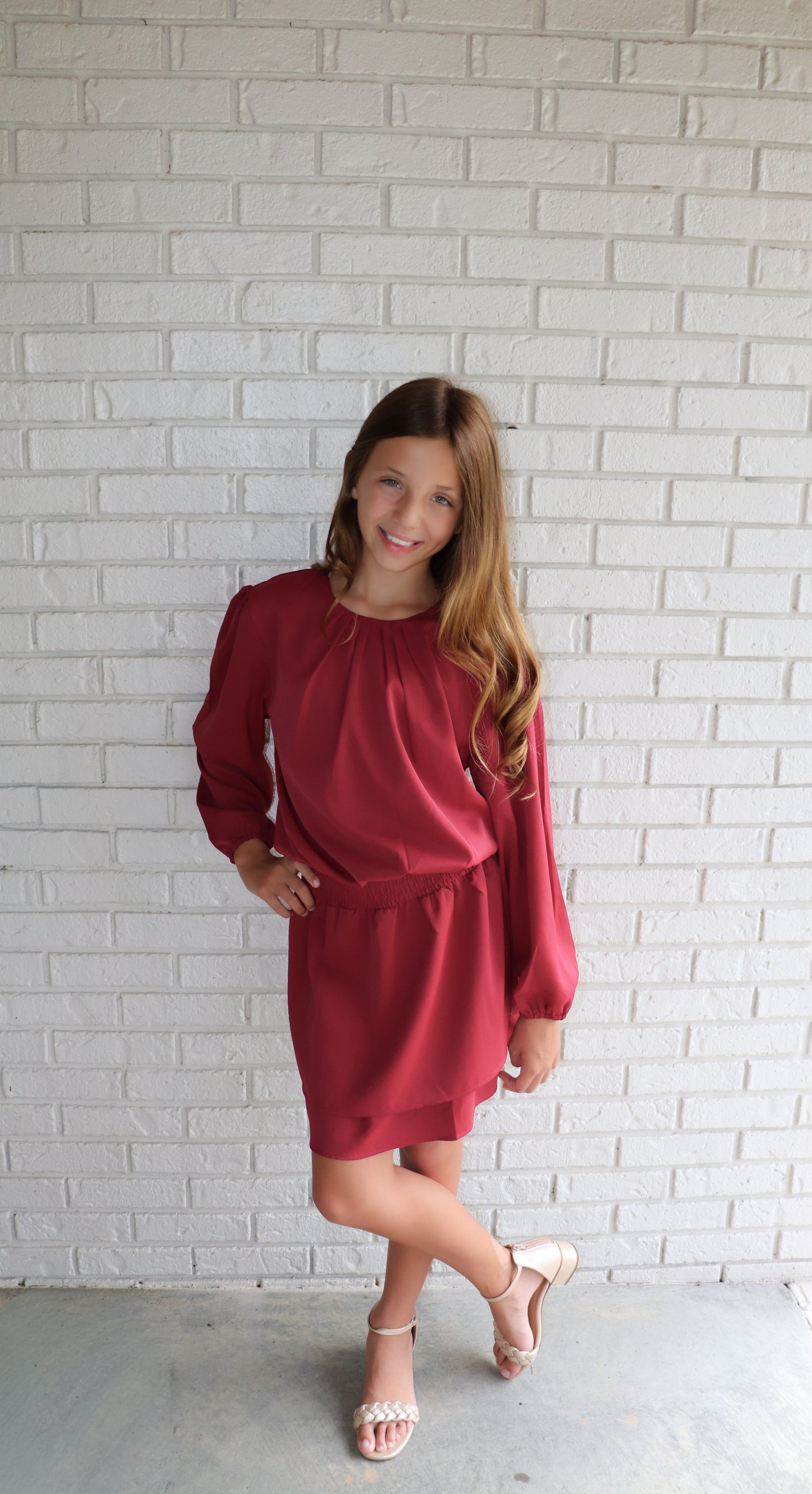 PLEAT Ruby Red Dress