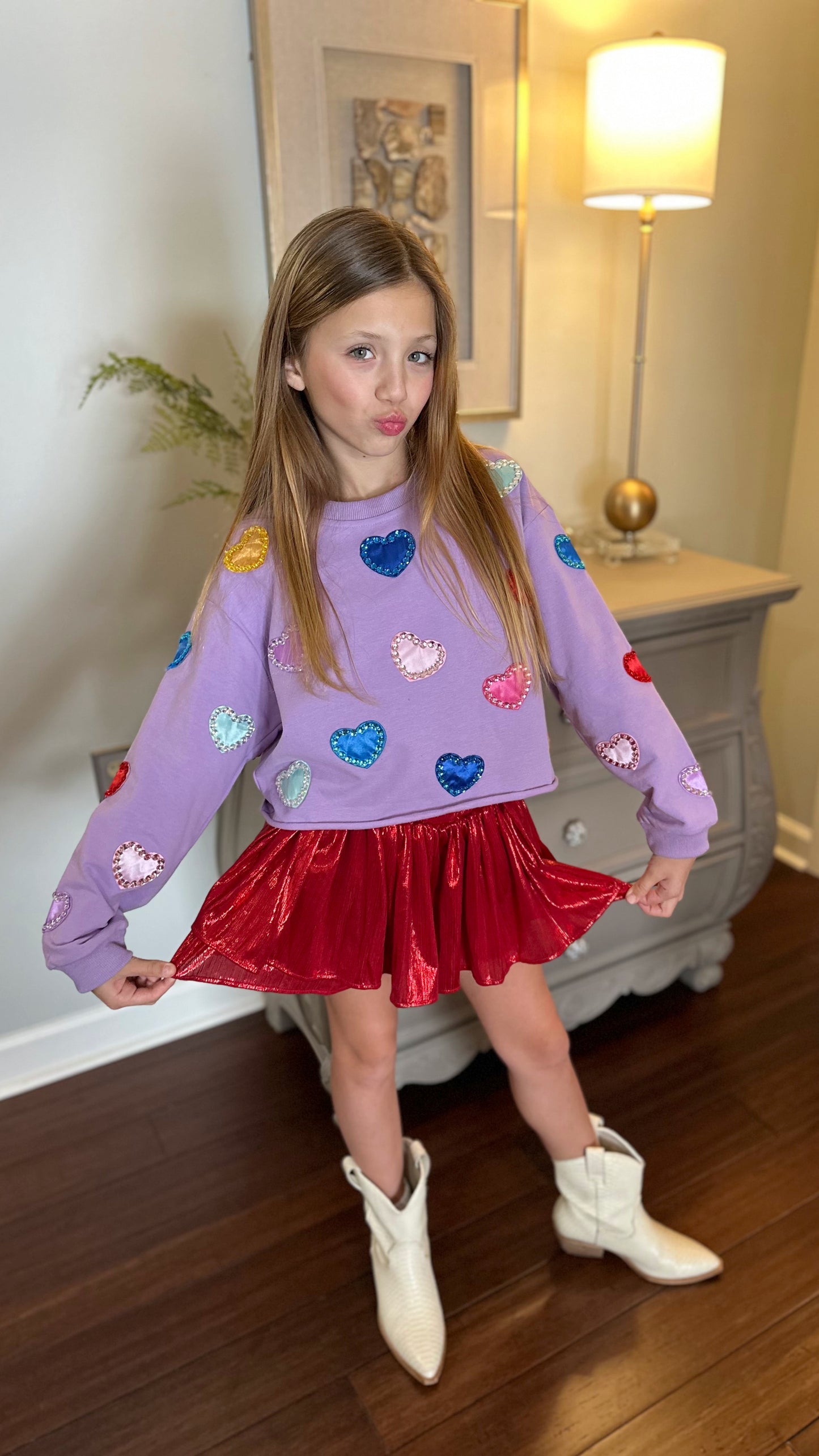 Tweenstyle Applique Hearts Top