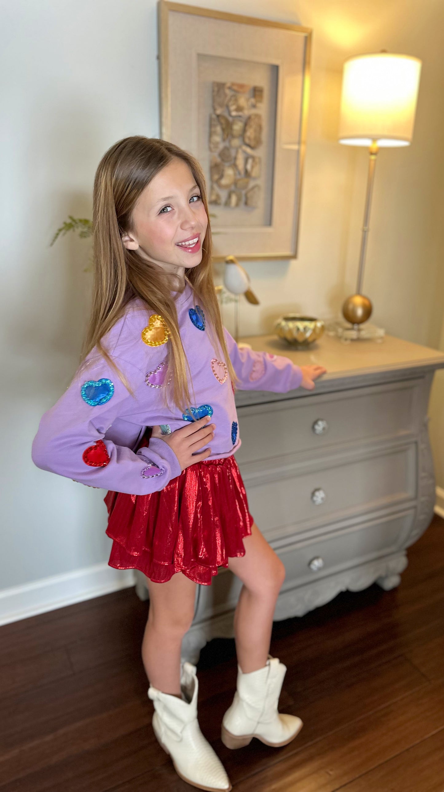 Tweenstyle Applique Hearts Top