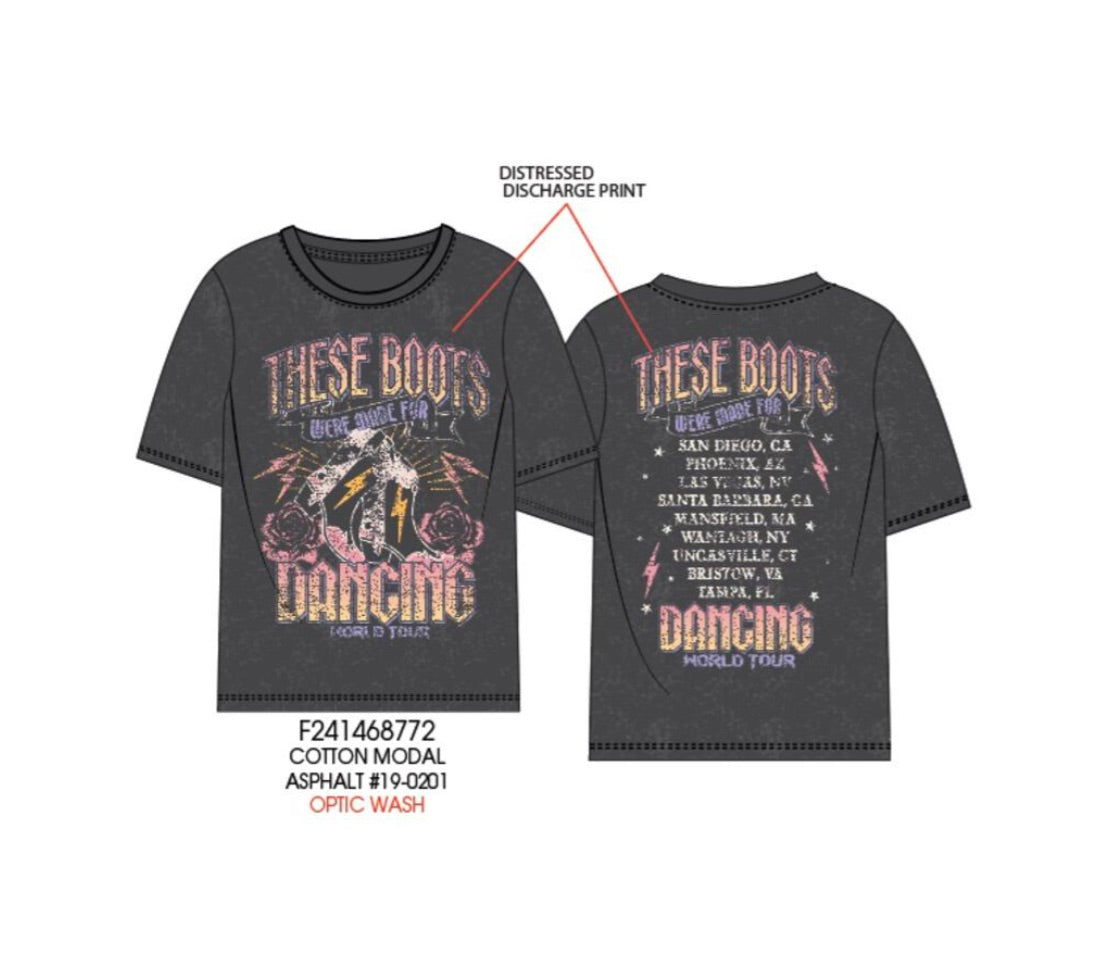 These boots are made for dancing front back graphic tee