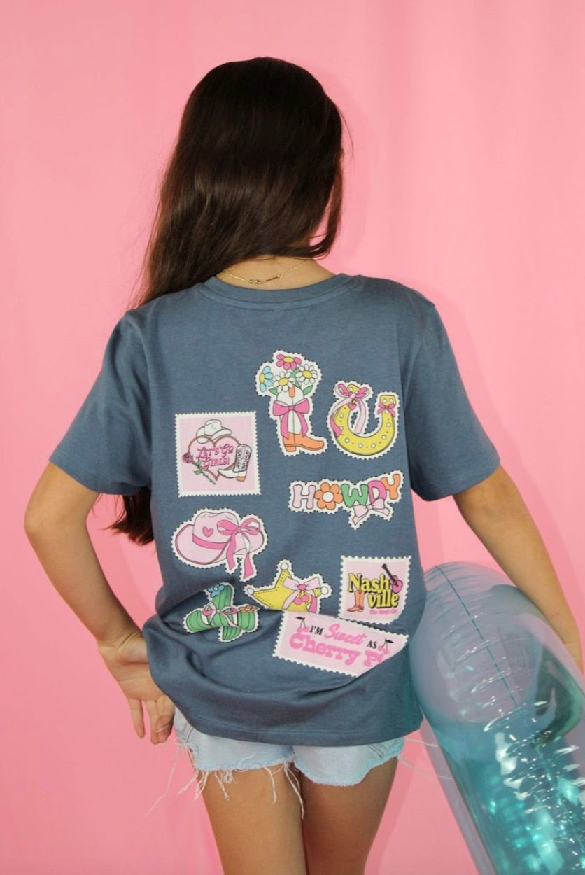 Howdy embroidery patch t-shirt