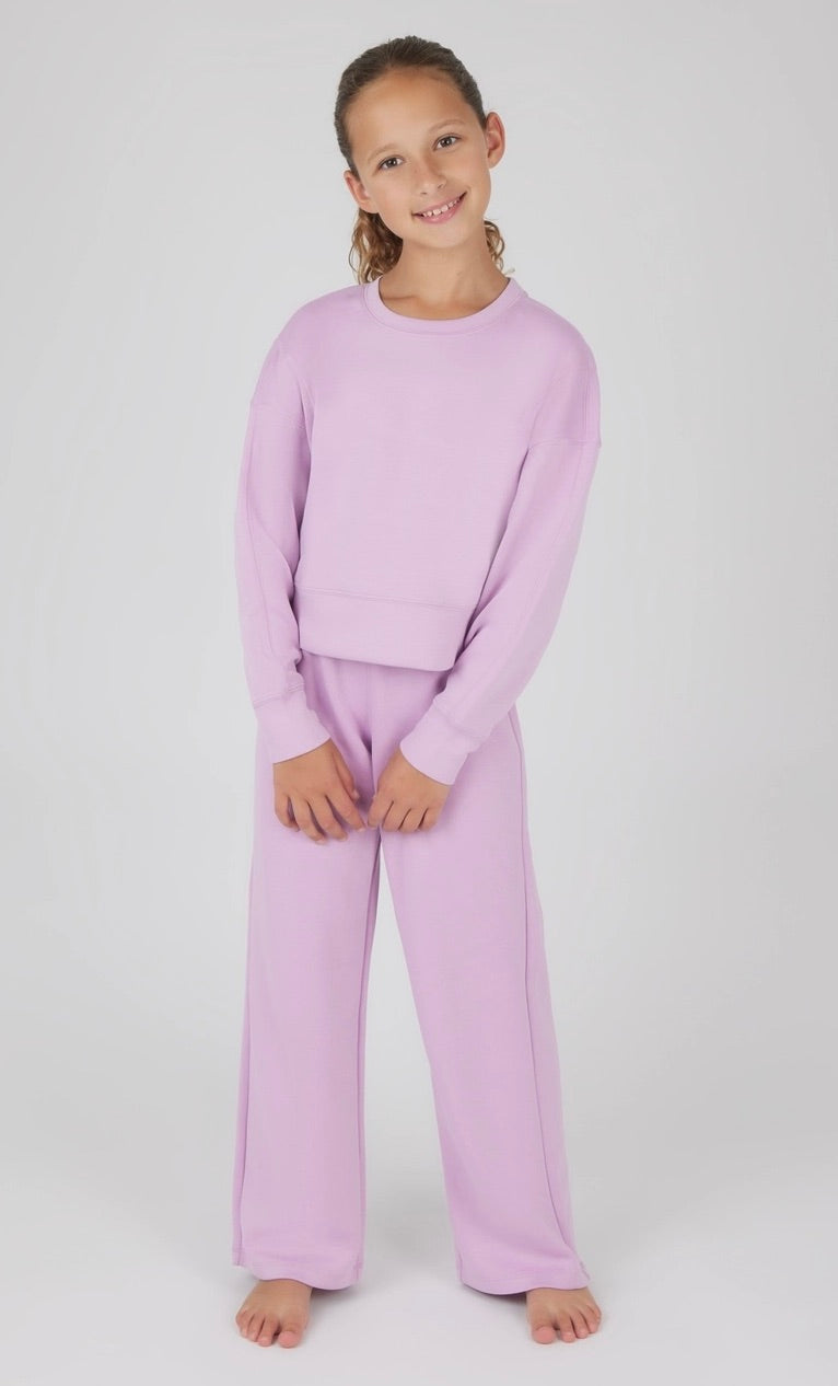 Girls Scuba Side Slit Pullover and Pant - Set