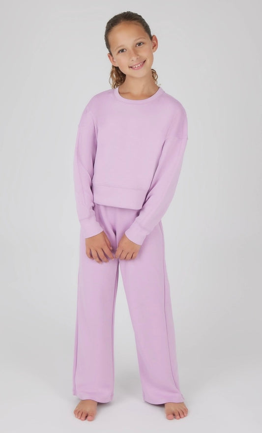 Girls Scuba Side Slit Pullover and Pant - Set