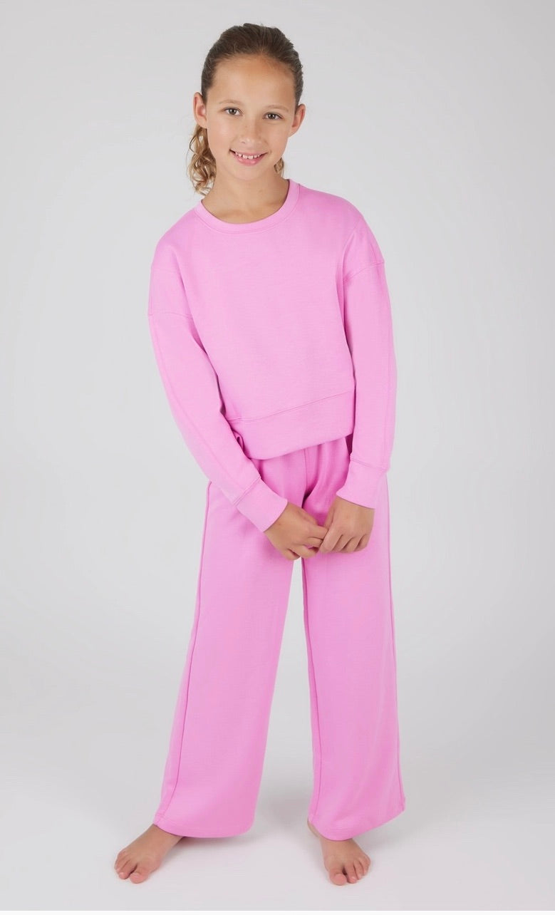 Girls Scuba Side Slit Pullover and Pant - Set