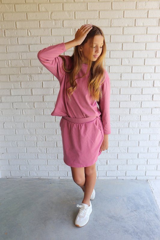 Corduroy Brush Top And Skirt Set