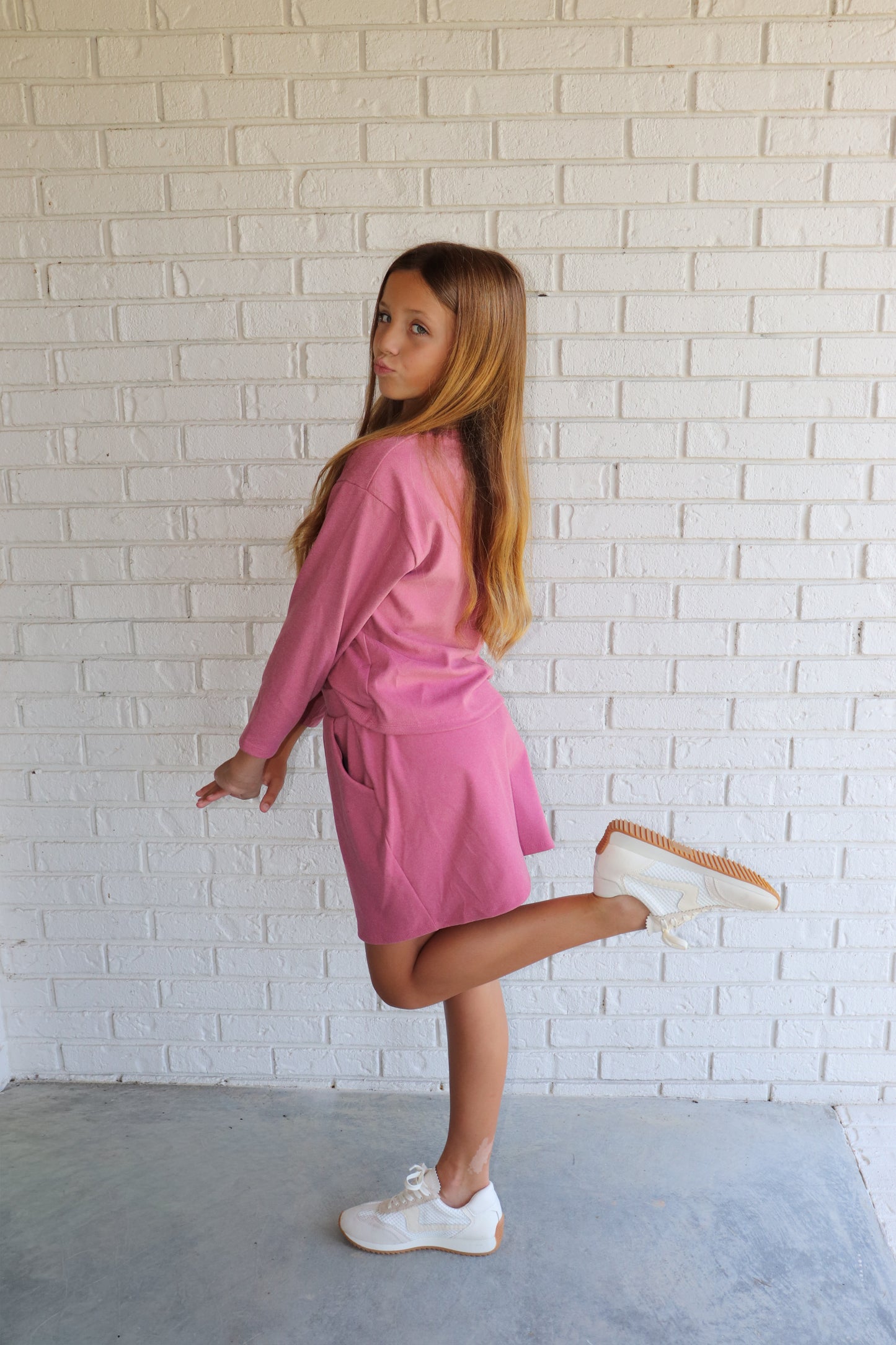 Corduroy Brush Top And Skirt Set